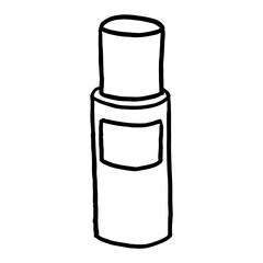 Cream bottle vector. Hand drawn sketch fluide illustration. Line icon