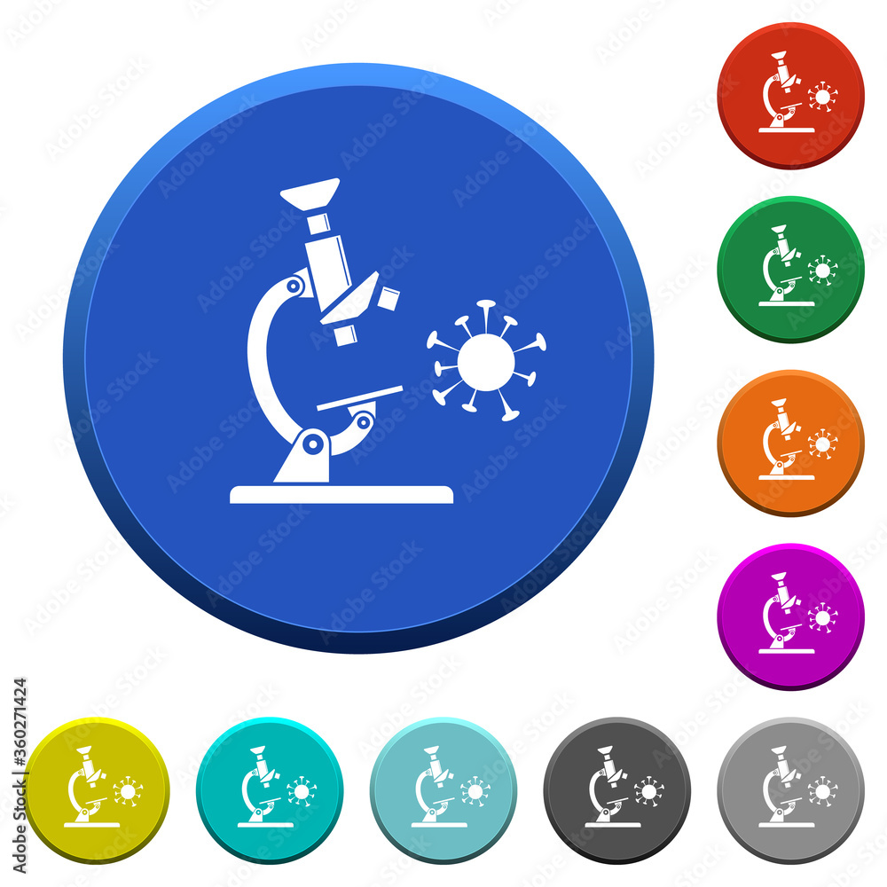 Poster microscope and virus beveled buttons