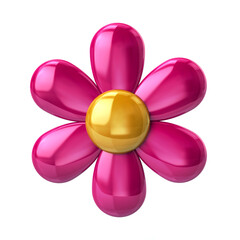 Fototapeta premium Simple flower icon 3d illustration