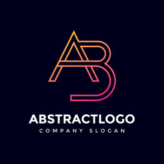 AB initial letters modern logo for corporate company