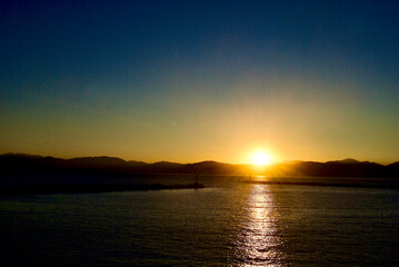 Naklejka premium beautifull sunset in Corfù island