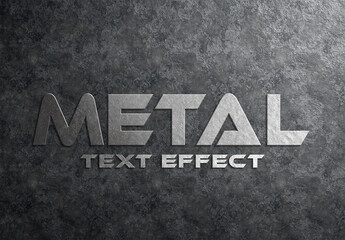 Metal Text Effect Style Mockup
