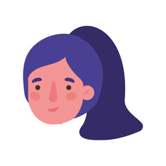 Avatar woman cartoon head design, Girl female person people human and social media theme Vector illustration