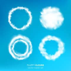 Fluffy circular cloud frames