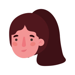 Avatar woman cartoon head design, Girl female person people human and social media theme Vector illustration