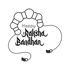 happy raksha bandhan wristband with balls line style