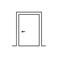 Door outline icon. Door linear sign, vector illustration on white background.