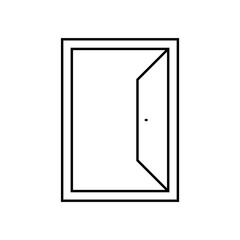 Open door outline icon. Door linear sign, vector illustration on white background.