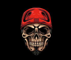 skull on black background