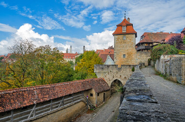 Fototapeta na wymiar ROTHENBURG OB DER TAUBER, GERMANY. View on the Kobolzell Gate (Kobolzeller Tor)