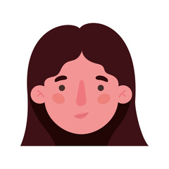 Avatar woman cartoon head design, Girl female person people human and social media theme Vector illustration