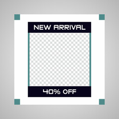 Modern promotion square web banner for social media mobile apps. Vector illustration templates.