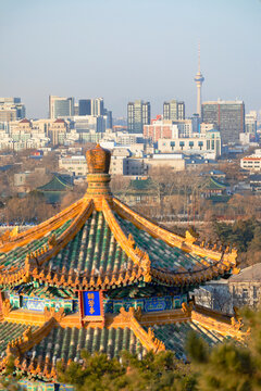 View of west Beijing from Jingshan Park, Beijing, China