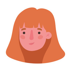 Avatar woman cartoon head design, Girl female person people human and social media theme Vector illustration