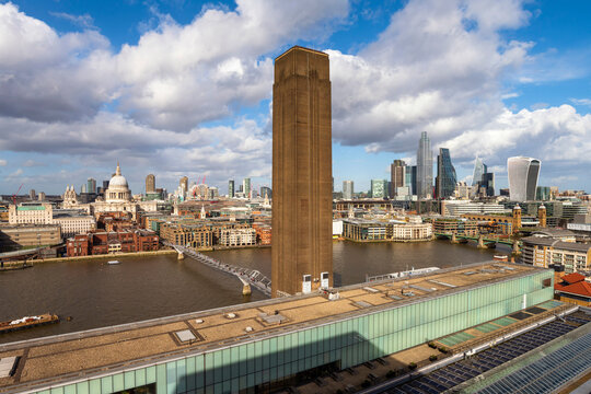 View of the city and St Pauls cathedral, London, England, Great Britain