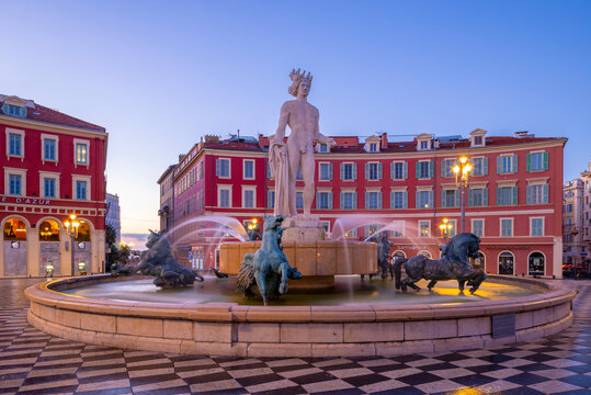 Statue of Apollo at Place Massena, Nice, South of France,