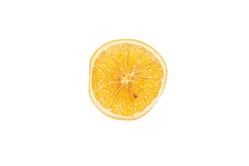 A sliced orange on a light background, close-up.