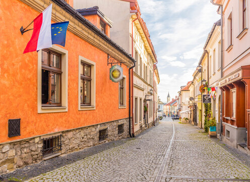 Street scene in Bielsko Biala, Silesian Voivodeship, Poland