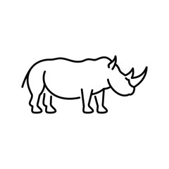 Rhinoceros vector icon. Wild animal, African savannah fauna.