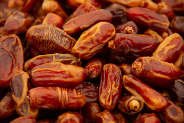 Brown arabic dates in the stock