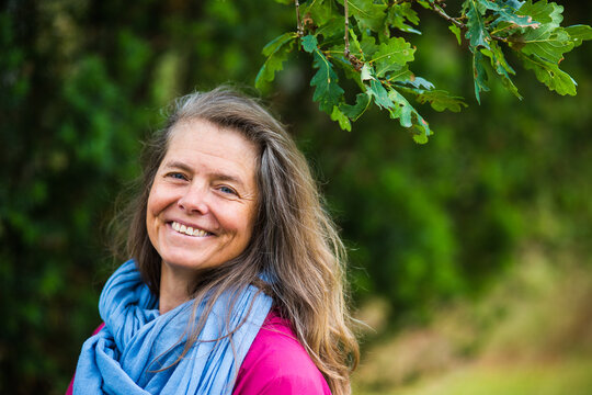 Portrait of a young woman outside in the Swedish nature