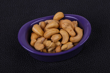Cashew nuts heap in the bowl