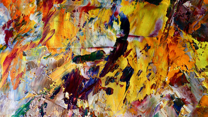 Colorful abstract background wallpaper. Modern motif visual art.  Mixtures of oil paint. Trendy...