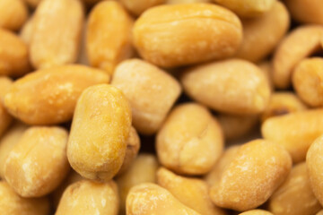 Peanut nuts close-up top view