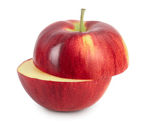 Red apple isolated on white background with clipping path and full depth of field