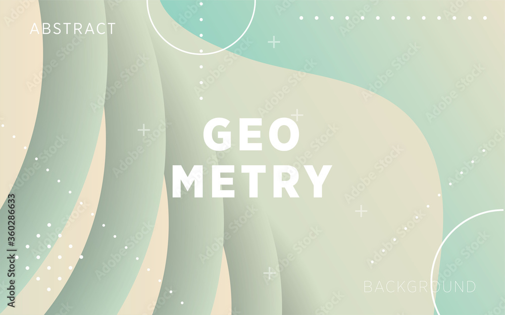 Poster modern green gradient abstract geometry shape background banner with line.can be used in cover desig