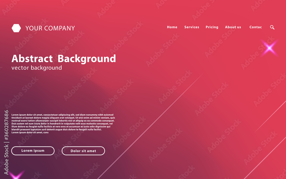 Poster modern colorful abstract landing page background. landing page template,gradient background template