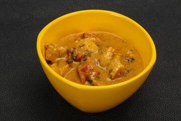 Traditional thai curry chicken soup