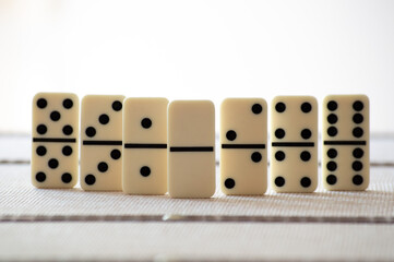 A set of double dotted domino pieces