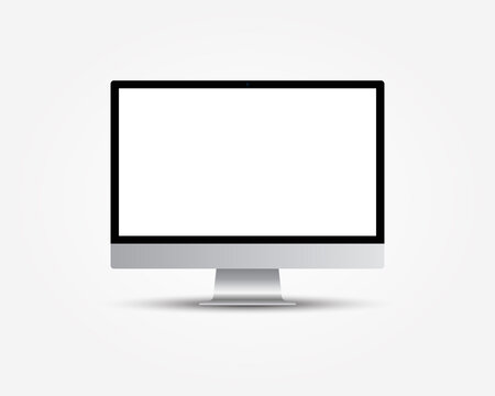 Personal professional desktop computer, PC. Modern flat screen monitor. Computer display