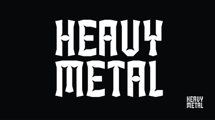 Custom display logo font of Heavy Metal in bone style and white color on black background