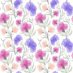 Fototapeta na wymiar seamless pattern with flowers on a white background