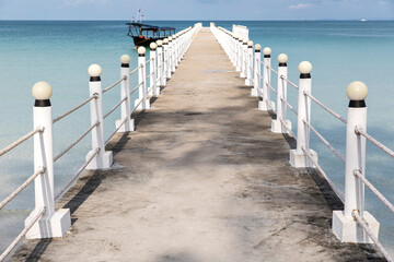 old pier, Saracen bay beach, Koh Rong Samloem island, Sihanoukville, Cambodia. © MuratTegmen