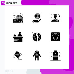 Modern Set of 9 Solid Glyphs Pictograph of planet, destroyed, decorator, astronomy, ticket