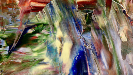 Colorful abstract background wallpaper. Modern motif visual art.  Mixtures of oil paint. Trendy...