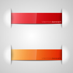 2 Vector banner with a glass surface for your business titles. Abstract background. Eps 10 vector file.