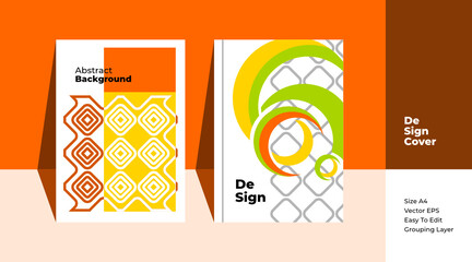 Fototapeta premium Paper A4 concept for cover templates with 100% vector, for company profile, poster, book cover, flyer, advertise, product promotion, social media, invitation and other.