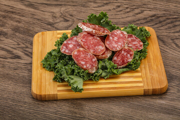 Iberian pork Fuet sausage slices