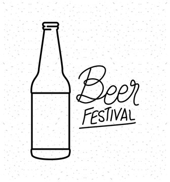 Beer bottle design, Festival day pub alcohol bar and drink theme Vector illustration