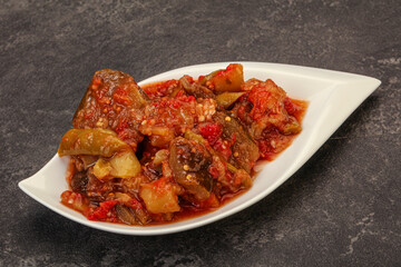 Caucasian vegan cuisine - ajapsandali with vegetables