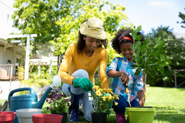 Family gardening together