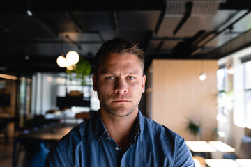 Caucasian man looking at camera