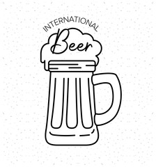 Beer glass design, Festival day pub alcohol bar and drink theme Vector illustration