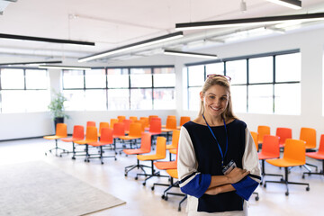 Fototapeta premium Caucasian woman in a conference room