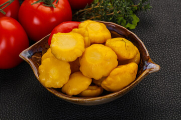 Tasty marinated patisson