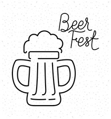 Beer glass design, Festival day pub alcohol bar and drink theme Vector illustration